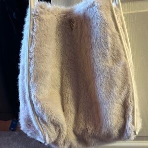 NWT Victorias Secret Faux Fur Shoulder Bag in Cream